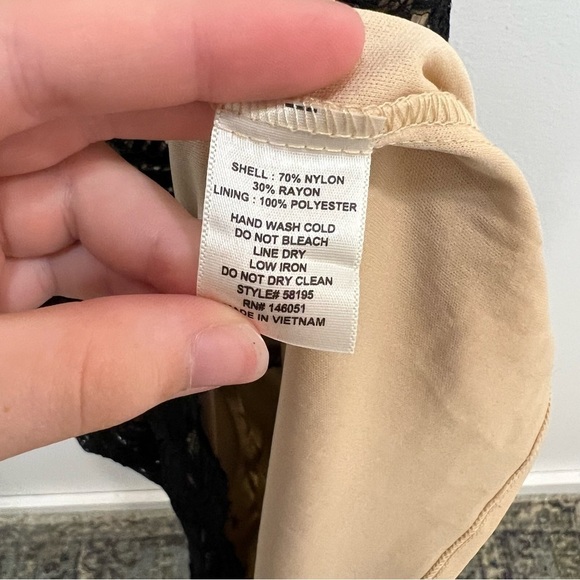 Monteau black lace dress. Like new. - Picture 3 of 13